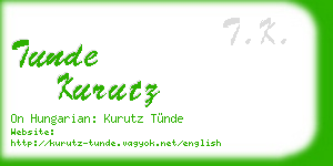 tunde kurutz business card